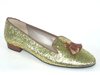 53570811 GOLD GLITTER & LEATHER SLIPPER, INSOLE LEATHER, FLAT SHOES SOLE