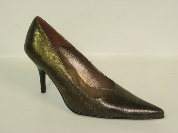 87102011 GOLDEN LEATHER HELL SHOES, LINING AND LEATHER INSOLE, 7 CM HEEL