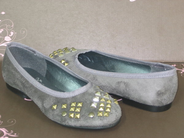 97250511 LIGHT GREY LEATHER, LEATHER INSOLE, FLAT SHOES