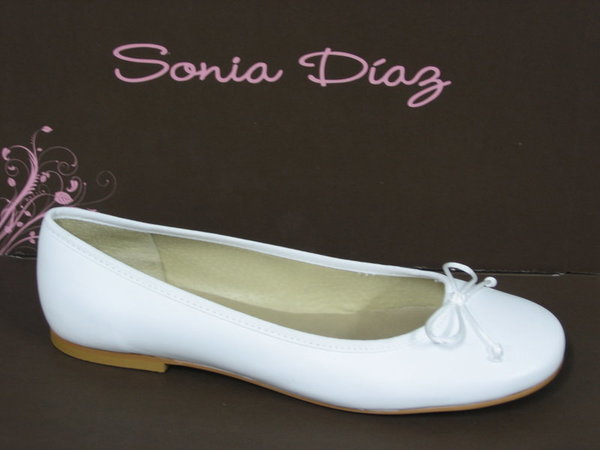 93150501 WHITE LEATHER BALLERINA, FLAT SHOES, INSOLE LEATHER