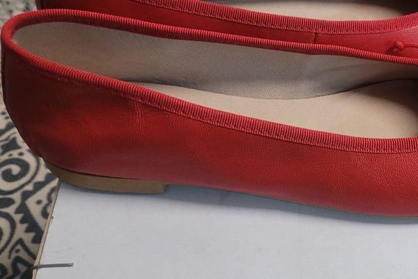 93150512 RED LEATHER, ORNAMENT RED COTTON, INSOLE LEATHER, FLAT SHOES SOLE