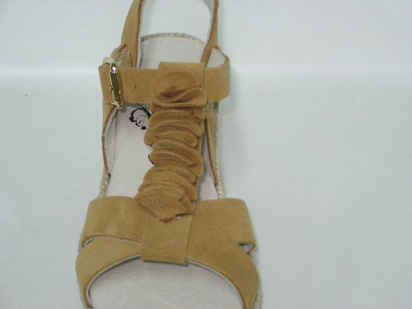 37171218 LEATHER SANDAL BEIGE, INSOLE LEATHER HEEL 6,50 CM