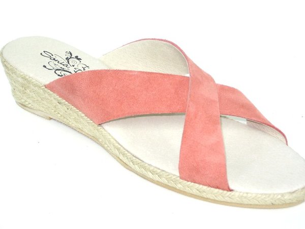 34171112 LIGHT RED LEATHER SANDAL, INSOLE LEATHER, WEDGE HEEL 4,50 CM