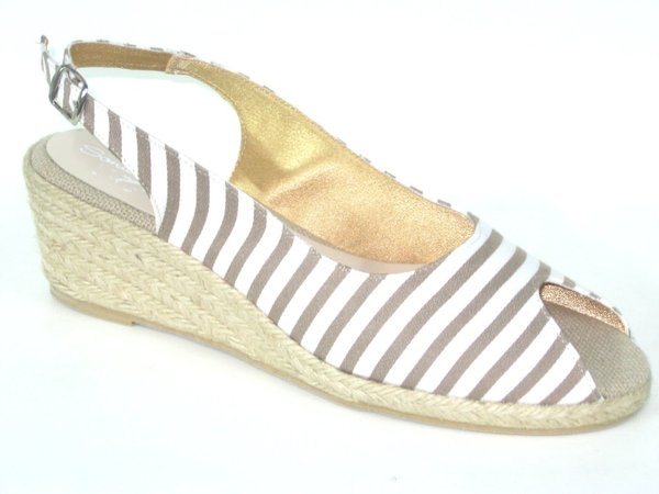 44175016 BEIGE LEATHER WEDGE SANDAL, INSOLE LEATHER, WEDGE 6,50 CM