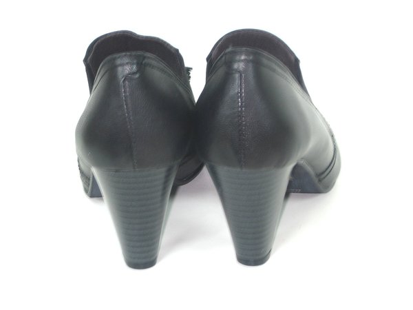 47258302 BLACK LEATHER ANKLE BOOTS, ORNAMENT LEATHER, INSOLE LEATHER, HEEL 7,50 CM
