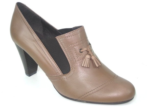 42258316 TAUPE SHOES ANKLE BOOTS LEATHER, HIGH HEEL 8 CM