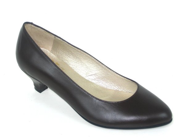 57520013 BROWN LEATHER PLUMP, INSOLE LEATHER LOW HEEL 5 CM