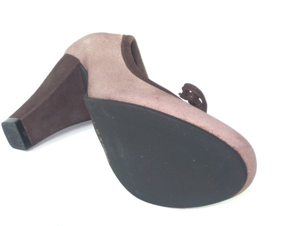 57179016 BROWN LEATHER PLUMP, INSOLE LEATHER, HIGHT HEEL 8 CM