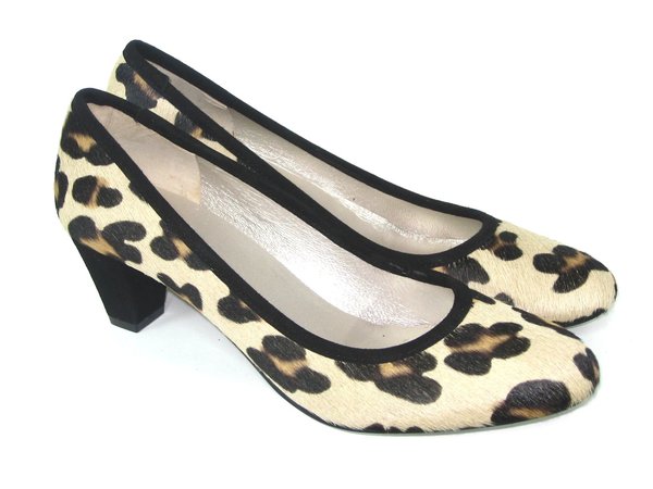 52179000 LEOPARD LEATHER HEEL SHOES PLUMP, INSOLE LEATHER, LOW HEEL 5 CM