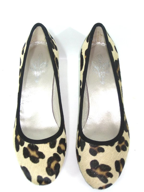 52179000 LEOPARD LEATHER HEEL SHOES PLUMP, INSOLE LEATHER, LOW HEEL 5 CM