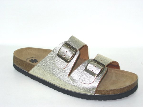 54150011 LIGH GOLD LEATHER ANATOMIC SANDAL, CONFORTABLE INSOLE, FLAT SHOES SOLE