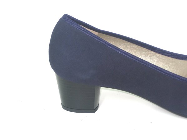 52030103 NAVY LEATHER HEEL SHOES PLUMP, INSOLE LEATHER, LOW HEEL 5 CM