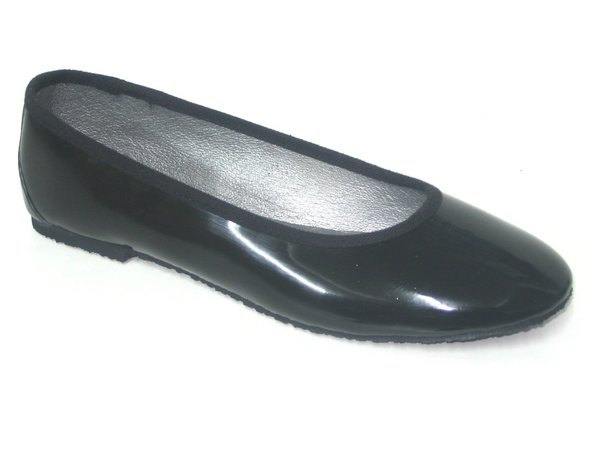 63001002 BLACK PATENT FLAT, INSOLE LEATHER