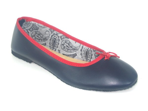 62011003 NAY & RED BALLERINA, INSOLE COTTON, FLAT SHOES