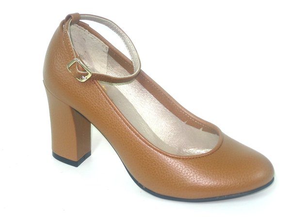 47079016 LIGHT BROWN LEATHER PUMP, INSOLE LEATHER, HEEL 8 CM