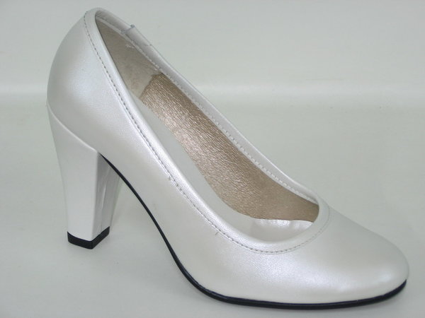 88179001 WEDDING SHOES, WHITE LEATHER HEEL SHOES, INSOLE LEATHER, HEEL 8 CM