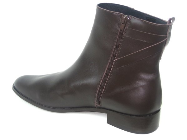 64505313 BROWN LEATHER ANKLE BOOTS, INSOLE LEATHER, HEEL 3 CM