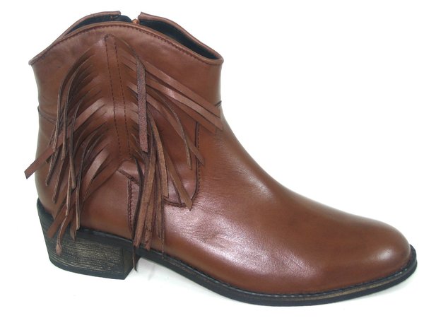 64262213 ANKLE BOOTS LEATHER BROWN, LOW HEEL 4,7 CM