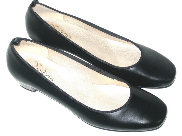 57710302 BLACK LEATHER PLUMP, INSOLE LEATHER, LOW HEEL 5 CM