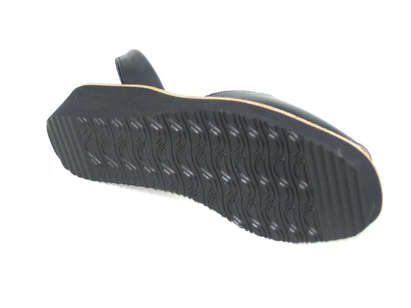 64027002 SANDAL LEATHER BLACK, CONFORTABLE INSOLE LEATHER, WEDGE HEEL 5 CM