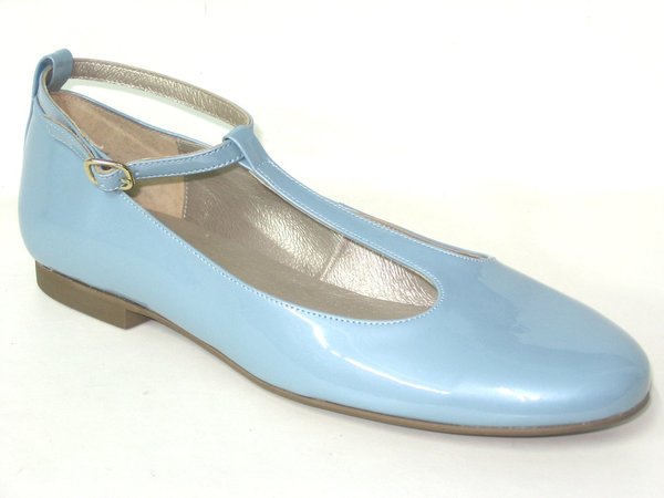63100703 PATENT LEATHER BABY BLUE BALLERINA, INSOLE LEATHER