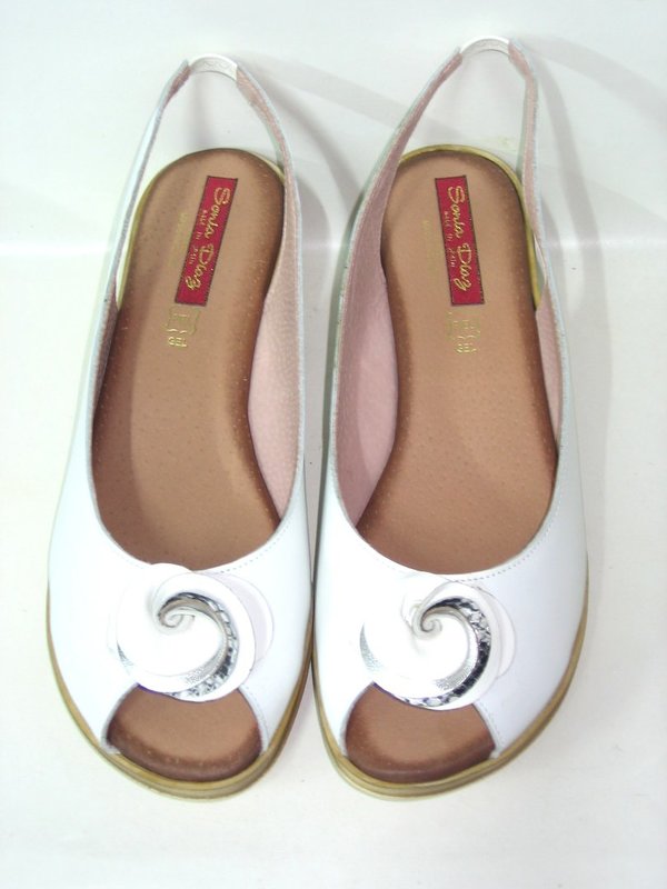 74316801 WHITE LEATHER SANDAL, INSOLE LEATHER, LOW HEEL 5 CM