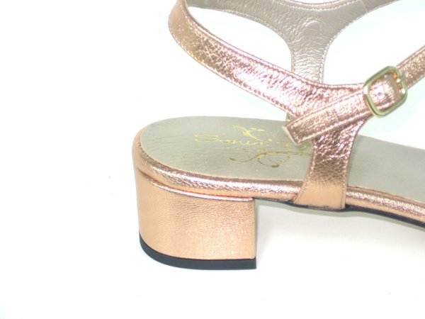 74045111 GOLD PINK LEATHER SANDAL, INSOLE LEATHER, HEEL 4,50 CM