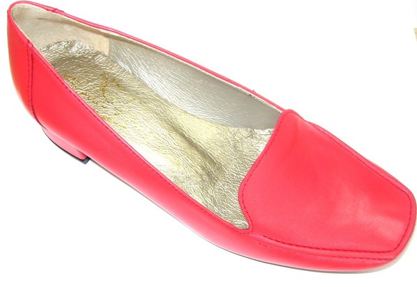 57580212 RED LEATHER SHOES, INSOLE LEATHER, HEEL 3,50 CM