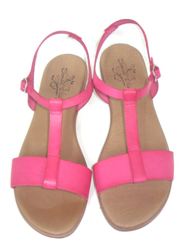 73010612 PINK LEATHER SANDAL, COMFORTABLE INSOLE LEATHER, FLAT SHOES SOLE