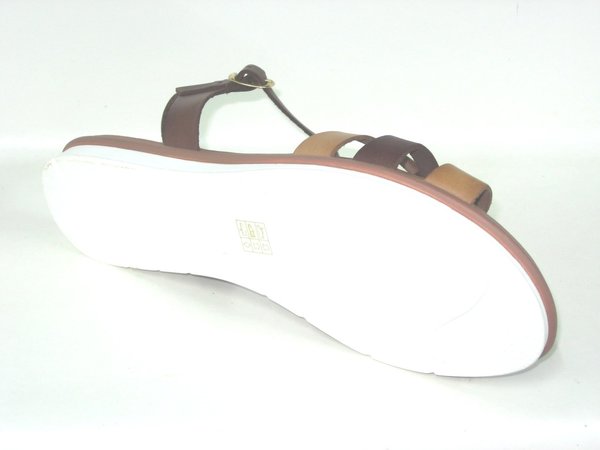73201213 BROWN LEATHER SANDAL, CONFORTABLE INSOLE LEATHER, FLAT SHOES SOLE