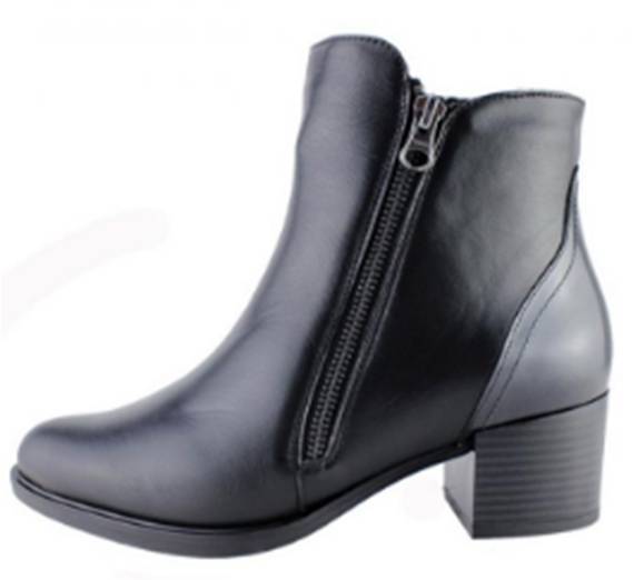 87175942 BLACK LEATHER ANKLE BOOTS, INSOLE LEATHER