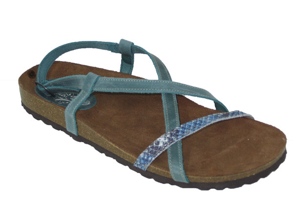 84712703 BLUE & REPTIL LEATHER ANATOMIC SANDAL, INSOLE ANATOMIC LEATHER