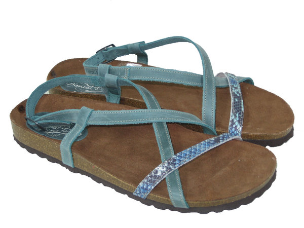 84712703 BLUE & REPTIL LEATHER ANATOMIC SANDAL, INSOLE ANATOMIC LEATHER