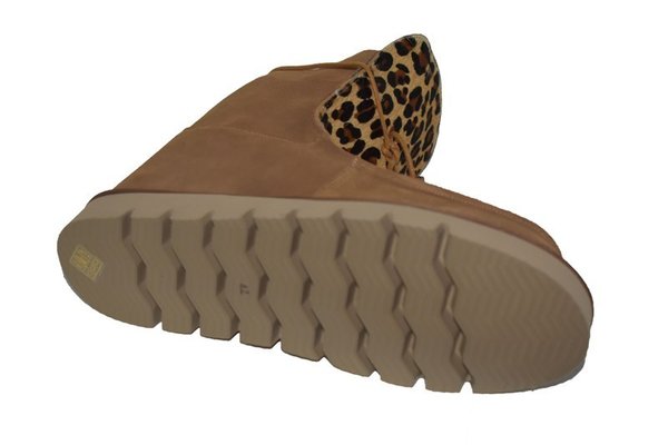 84600113 LEOPARD LEATHER & SPLIT SUEDE BROWN LIGHT, INSOLE LEATHER, SOLE CONFORTABLE