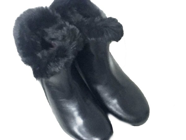 94501502 BLACK LEATHER ANKLE BOOTS, INSOLE LEATHER, HEEL 6 CM
