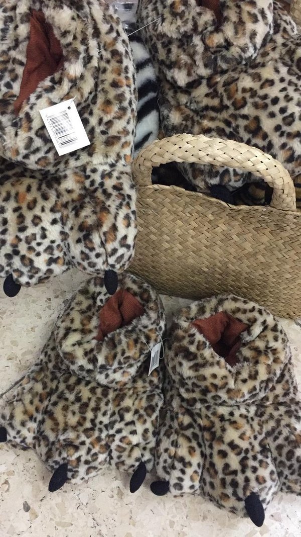 PezuñaL  Zapatillas de casa con forma de pezuña de leopardo, plantilla de tejido acolcha