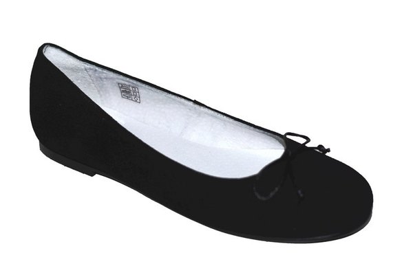 93131302 BLACK LEATHER BALLERINA, FLAT SHOES, INSOLE LEATHER, FLAT SHOES SOLE