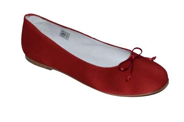 93131312 RED LEATHER BALLERINA, FLAT SOLE, INSOLE LEATHER, FLAT SHOES SOLE