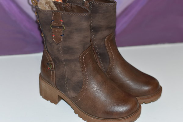 97639213 DARK BROWN ANKLE BOOTS, COMFORTABLE INSOLE, WEDGE RUBBER 4,50 CM