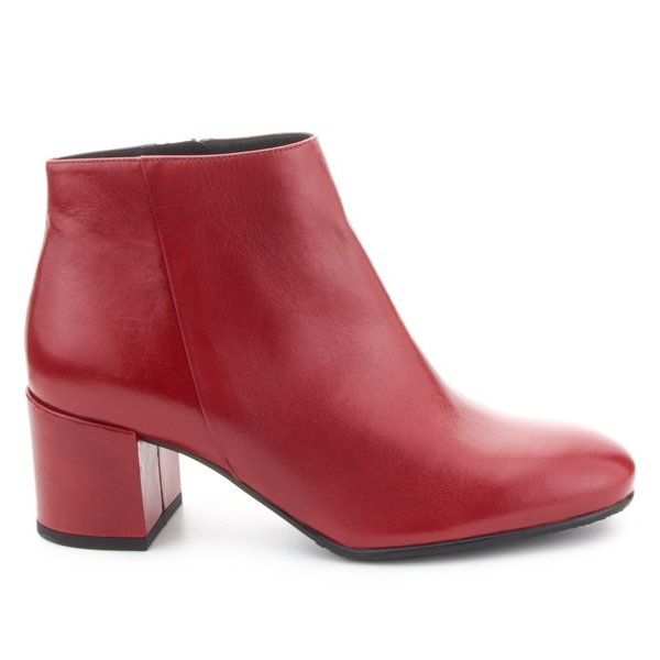 94470312 DARK RED LEATHER ANKLE BOOTS, COMFORTABLE INSOLE LEATHER, HEEL 4 CM