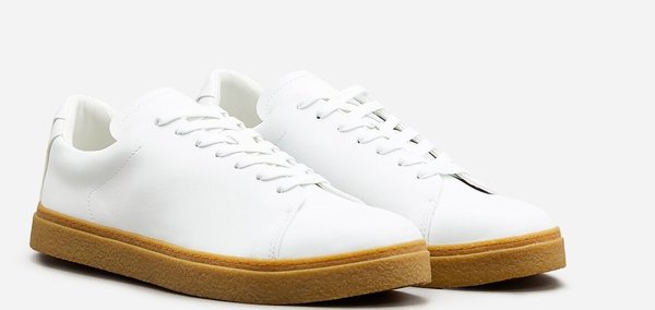 2995360 WHITE ECOLEATHER SPORT SHOES, COTTON INSOLE, RUBBER SOLE, SIZES 41/46