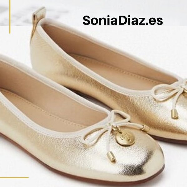250211 BALLERINA LIGH GOLD, COMFORTABLE INSOLE, FLAT SHOES SOLE. SIZES 32/35