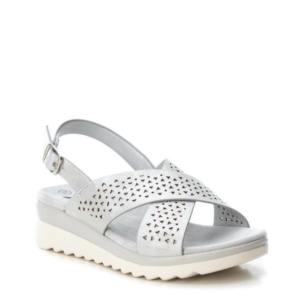 996820109 SILVER SANDAL, CONFORTABLE INSOLE, WEDGE 4 CM FOR WOMAN.