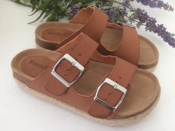 99706013 LIGHT BROWN LEATHER SANDAL, CONFORTABLE INSOLE LEATHER, BIO SOLE