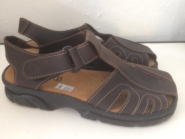 4313 SPRINTER LEATHER TREKKING SANDAL BROWN, LEATHER INSOLE, THICK SOLE