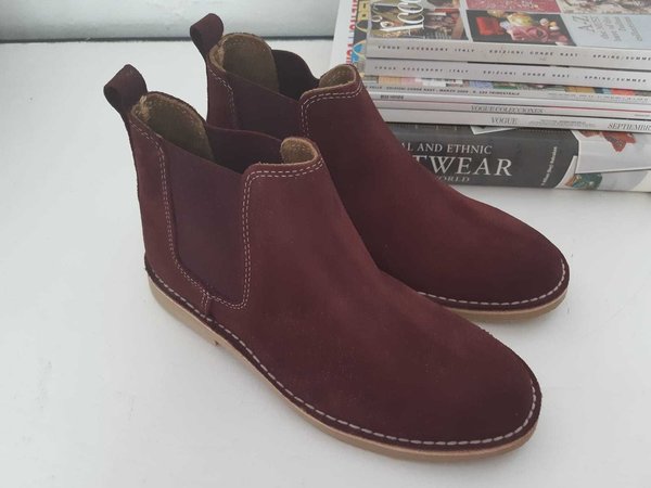 21032412 RED LEATHER CHELSEA ANKLE BOOTS, INSOLE LEATHER, RUBBER SOLE