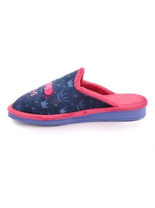 410-58 BLUE-FUXIA SLIPPERS QUEEN AT HOME IN SPANISH, CONFORTABLE INSOLE