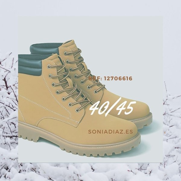 12706616 SAND COLOR HIKING BOOT, METALLIC PINS, RUBBER SOLE.  SIZES 40-45