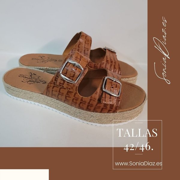 13007413 BROWN LEATHER SANDAL DOUBLE BUCKLE, CONFORTABLE INSOLE LEATHER