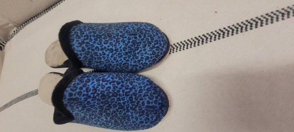 32102203 Zapatillas de casa azul animal print, cuña. Tallas 32/35